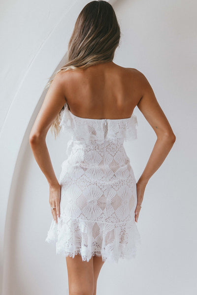 KIKI LACE MINI DRESS | WHITE